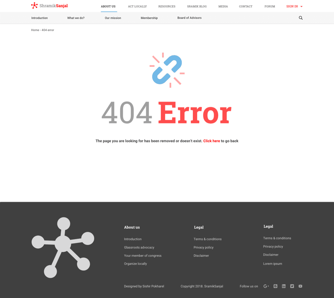 404 page